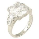 00827 High-Polished 925 Sterling Silver Ring with AAA Grade CZ in