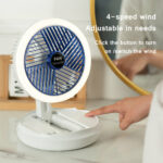 4 Speed Adjustable USB Charging Foldable Table Fan - Image 2