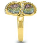 0W299 - Gold Plated Brass Ring with Top Grade Crystal  in Multi Color - Image 5