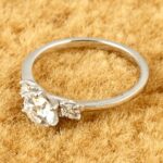 White Moissanite 3-Stone Ring Sterling Silver - Image 7