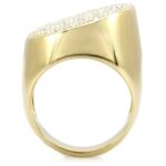 1W034 - Gold Brass Ring with Top Grade Crystal  in Clear - Image 4