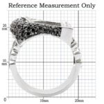 1W048 - Rhodium + Ruthenium Brass Ring with AAA Grade CZ  in Black - Image 2