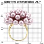 1W051 - Gold Brass Ring with Synthetic Pearl in Light Amethyst - Image 2