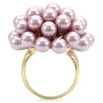 1W051 - Gold Brass Ring with Synthetic Pearl in Light Amethyst - Image 4