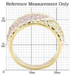 1W053 - Gold Brass Ring with Top Grade Crystal  in Multi Color - Image 2