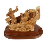 Handgeschnitzte Bootsszene „Jesus stillt den Sturm“ – Exklusive