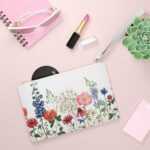 Floral Designed Zipped Clutch Bag - Image 3