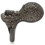 1W080 - Ruthenium Brass Ring with AAA Grade CZ  in Multi Color - Image 5