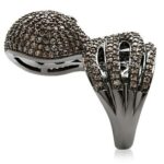 1W080 - Ruthenium Brass Ring with AAA Grade CZ  in Multi Color - Image 6