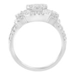 14K White Gold 2 1/4 Cttw Diamond Cocktail Cluster Ring (G-H Color, - Image 2