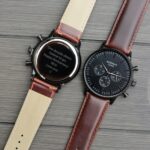 Men's Architect Motivator In Black With Walnut Strap - Modern Font - Image 2