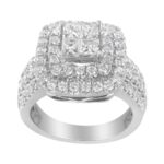 14KT White Gold Round and Princess Diamond Ring (2 1/4 cttw, H-I - Image 3