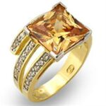 31221 - Gold+Rhodium 925 Sterling Silver Ring with AAA Grade CZ  in