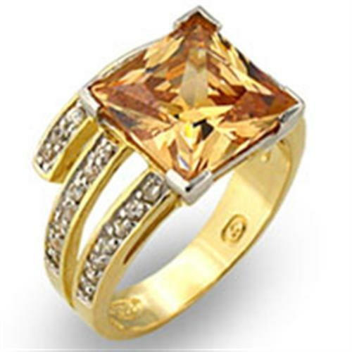 31221 - Gold+Rhodium 925 Sterling Silver Ring with AAA Grade CZ  in