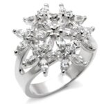 31820 - High-Polished 925 Sterling Silver Ring with AAA Grade CZ  in - Image 2