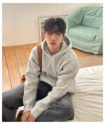 Men's Slouchy Fluffy Hoodie Jacket – Soft Thickened Winterwear - Image 6