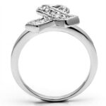 3W263 - Rhodium Brass Ring with AAA Grade CZ  in Clear - Image 3