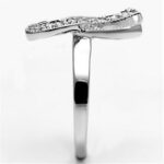 3W263 - Rhodium Brass Ring with AAA Grade CZ  in Clear - Image 4