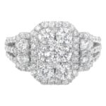 14K White Gold 2 1/4 Cttw Diamond Cocktail Cluster Ring (G-H Color, - Image 4