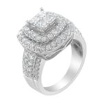 14KT White Gold Round and Princess Diamond Ring (2 1/4 cttw, H-I - Image 4