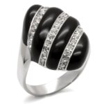 40314 - High-Polished 925 Sterling Silver Ring with Top Grade Crystal - Image 2
