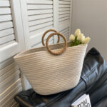 SolunaWeave™ – Beachline Square Straw Tote - Image 2