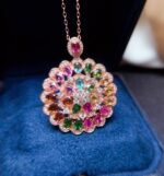 LuxeJewels™ – CandyBloom Tourmaline Pendant Necklace