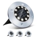 4/8 LEDs Solar Powered Buried Light Outdoor Pathway Garden Decking - Image 14