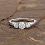 White Moissanite 3-Stone Ring Sterling Silver - Image 8