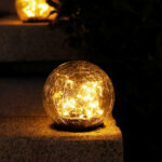 2Pcs Solar Lights Outdoor Garden Decor Cracked Glass Ball Warm Lights - Image 7
