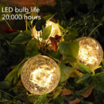2Pcs Solar Lights Outdoor Garden Decor Cracked Glass Ball Warm Lights - Image 3