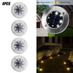 4/8 LEDs Solar Powered Buried Light Outdoor Pathway Garden Decking - Image 3
