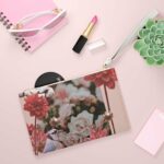 Floral Grunge Design Zipped Clutch Bag - Image 4