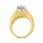 14K Yellow Gold 2-1/3 Cttw Diamond Cluster Channel Set Chevron Shaped - Image 6