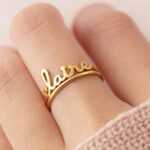 Stackable Name Ring, Stackable Mother Rings, Minimalist Ring, Mom Ring - Image 6