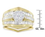 14K Yellow Gold 2-1/3 Cttw Diamond Cluster Channel Set Chevron Shaped - Image 8