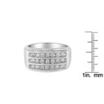 14K White Gold Men's Diamond Channel Set Band Ring (1 cttw, H-I Color, - Image 6