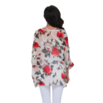 Womens Rose Floral Print Chiffon Top - Image 2