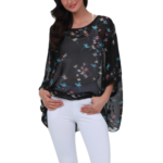 Womens Flying Bird Print Chiffon Top - Image 5