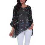 Womens Flying Bird Print Chiffon Top - Image 4