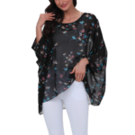 Womens Flying Bird Print Chiffon Top - Image 2