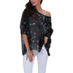 Womens Flying Bird Print Chiffon Top - Image 7