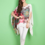 Womens Peony Batwing Chiffon Top - Image 3