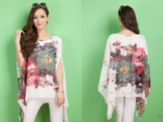 Womens Peony Batwing Chiffon Top - Image 5
