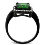 DA029 - IP Black(Ion Plating) Stainless Steel Ring with AAA Grade CZ - Image 3