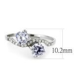 DA244 - High polished (no plating) Stainless Steel Ring with AAA Grade - Image 2