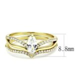 DA276 - IP Gold(Ion Plating) Stainless Steel Ring with AAA Grade CZ - Image 2