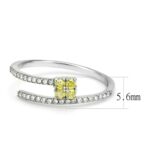 DA338 - No Plating Stainless Steel Ring with AAA Grade CZ  in Topaz - Image 2