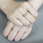 DA338 - No Plating Stainless Steel Ring with AAA Grade CZ  in Topaz - Image 5