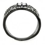 DA363 - IP Black(Ion Plating) Stainless Steel Ring with AAA Grade CZ - Image 3